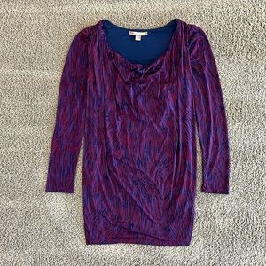 Forever 21 Purple and Blue Patterned Long Sleeved Tunic